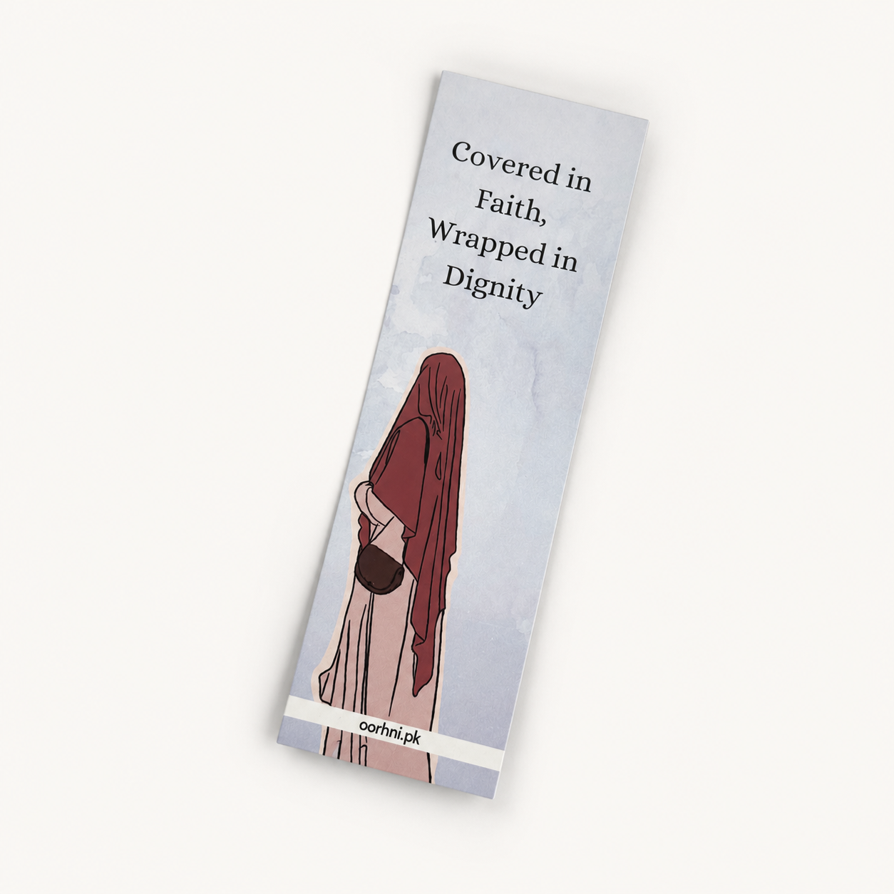“Covered in faith” hijabi bookmark by oorhni, styled photo