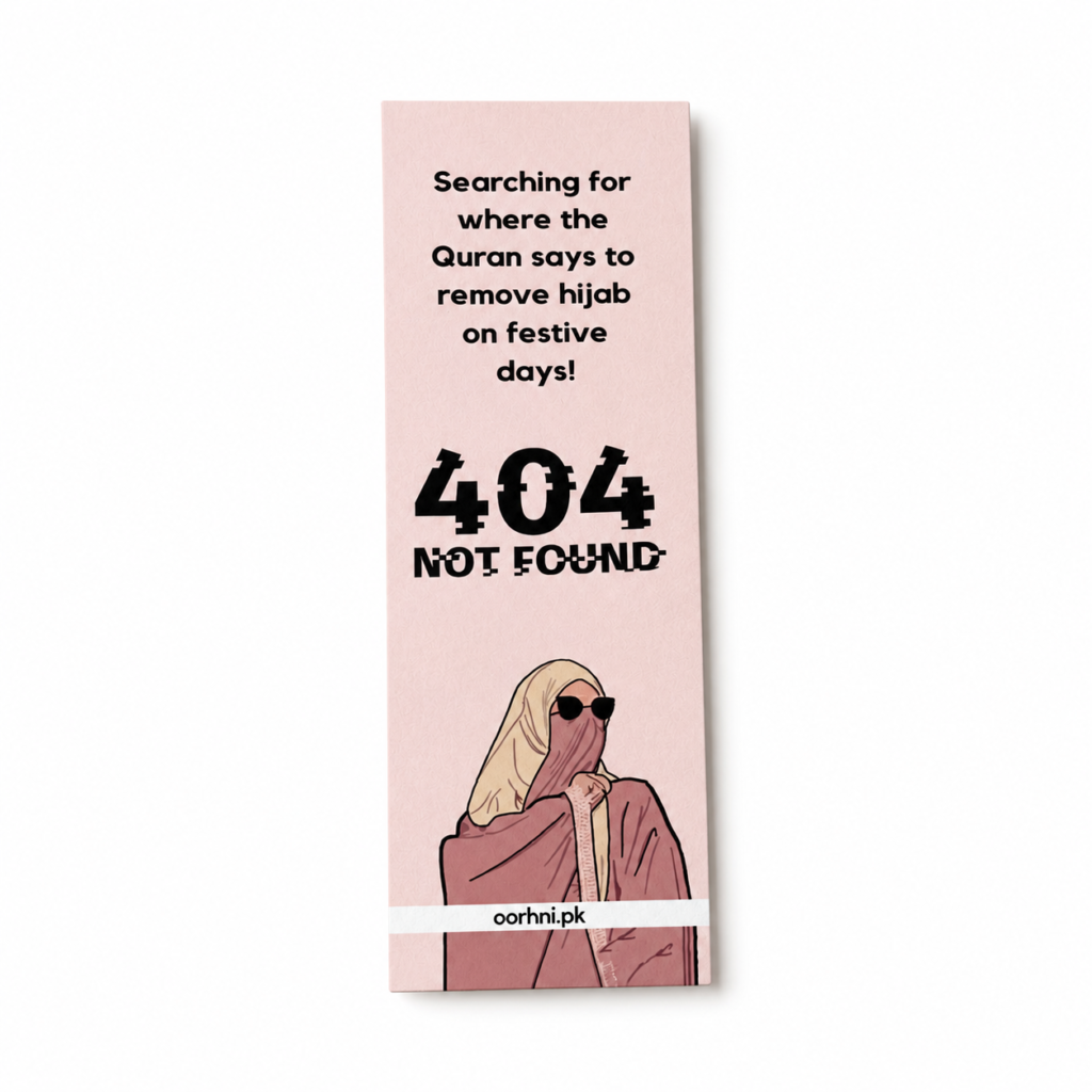 “Error 404” hijabi bookmark by oorhni, front view