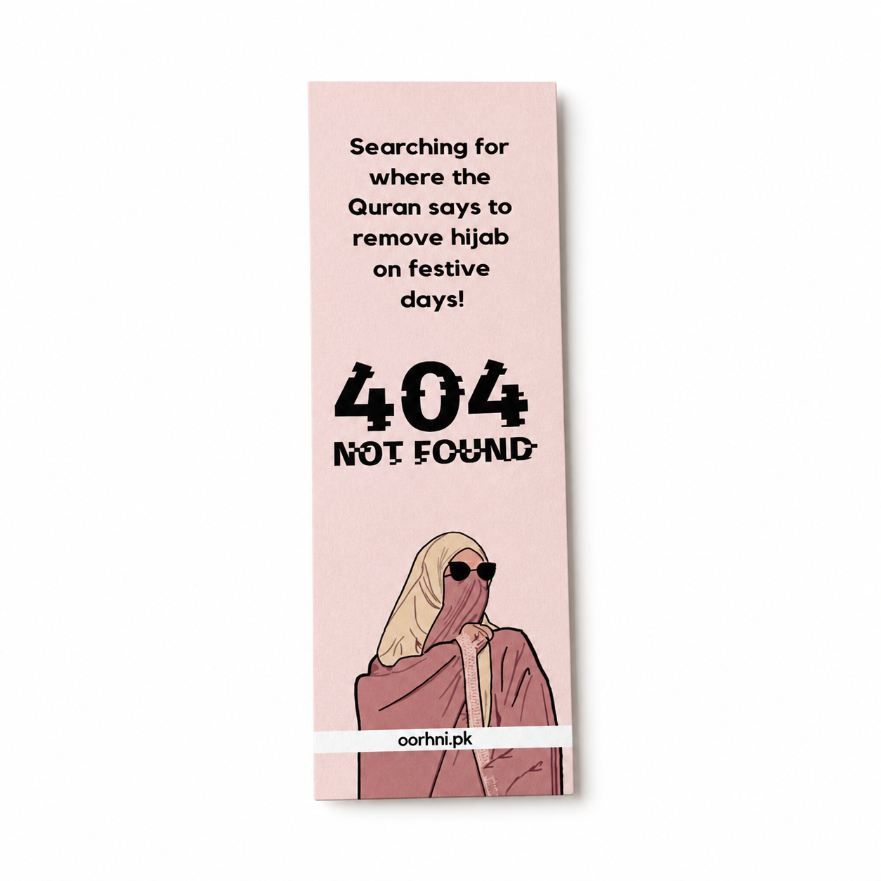 “Error 404” hijabi bookmark by oorhni, front view