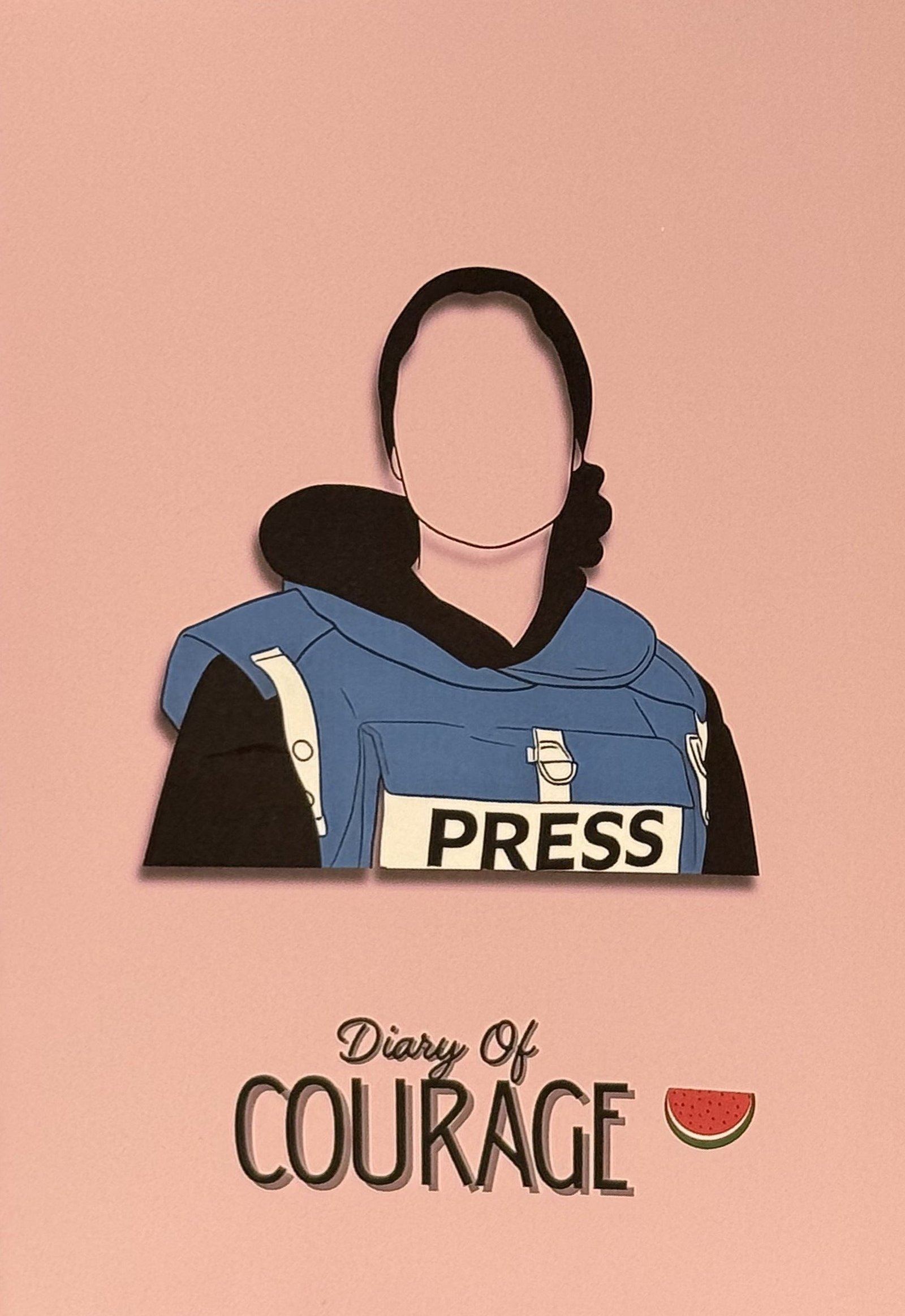 Diary of Courage front cover featuring Bisan Owda, Falasteen Diaries by oorhni