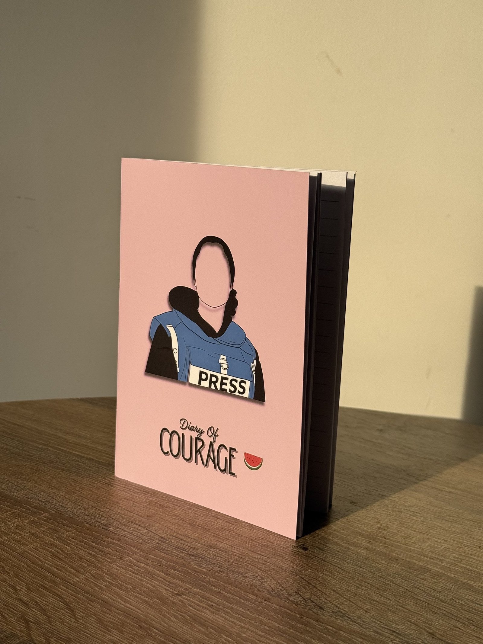 Diary of Courage Palestine journal, standing