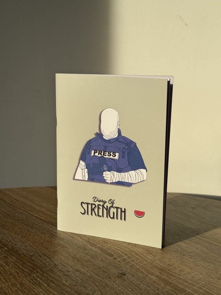 Diary of Strength Palestine journal, standing