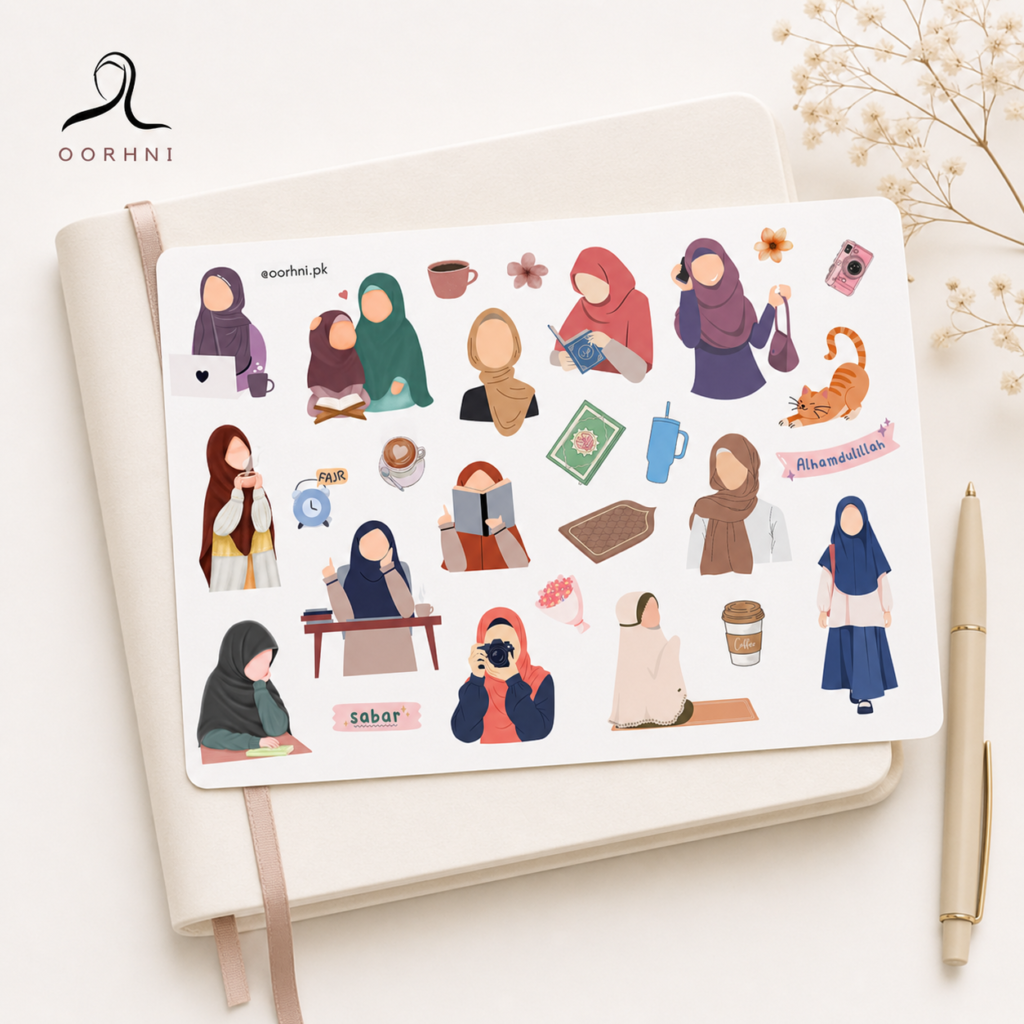 Modest Girl sticker sheet by oorhni, on a notebook
