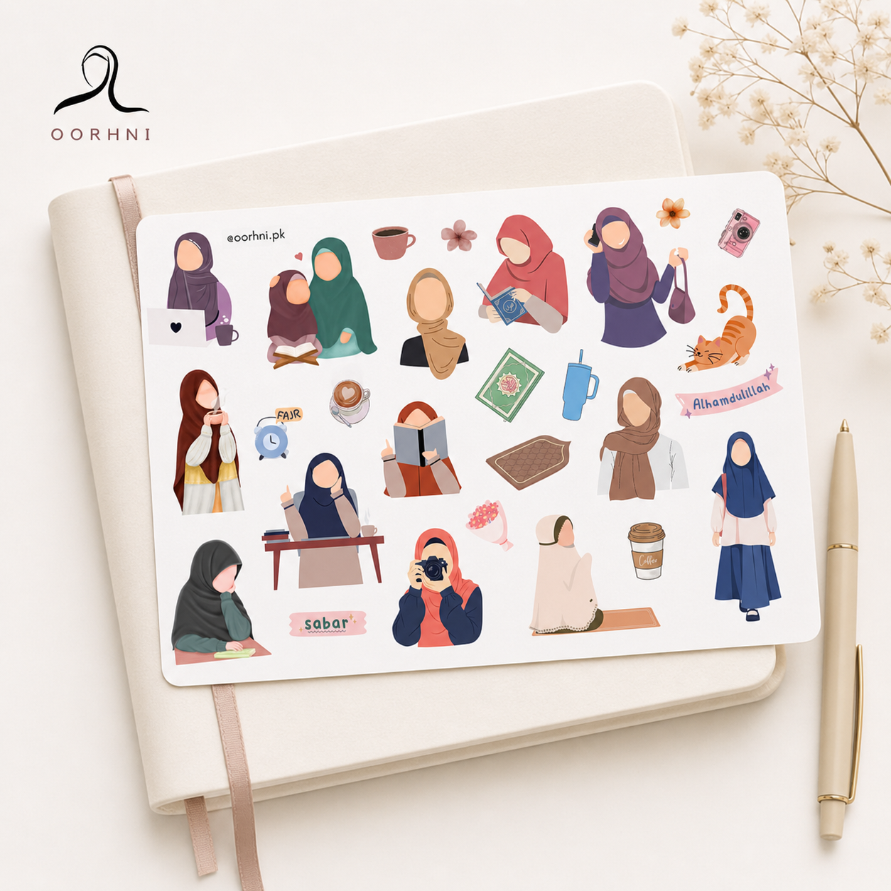 Modest Girl sticker sheet by oorhni, on a notebook