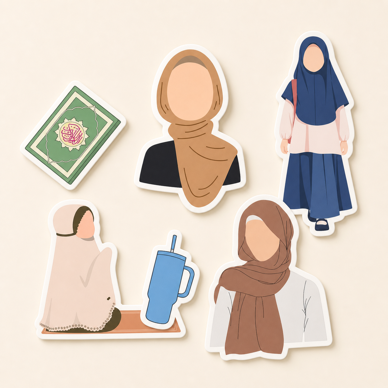 Modest Girl sticker sheet by oorhni, Quran and hijabi girls close-up
