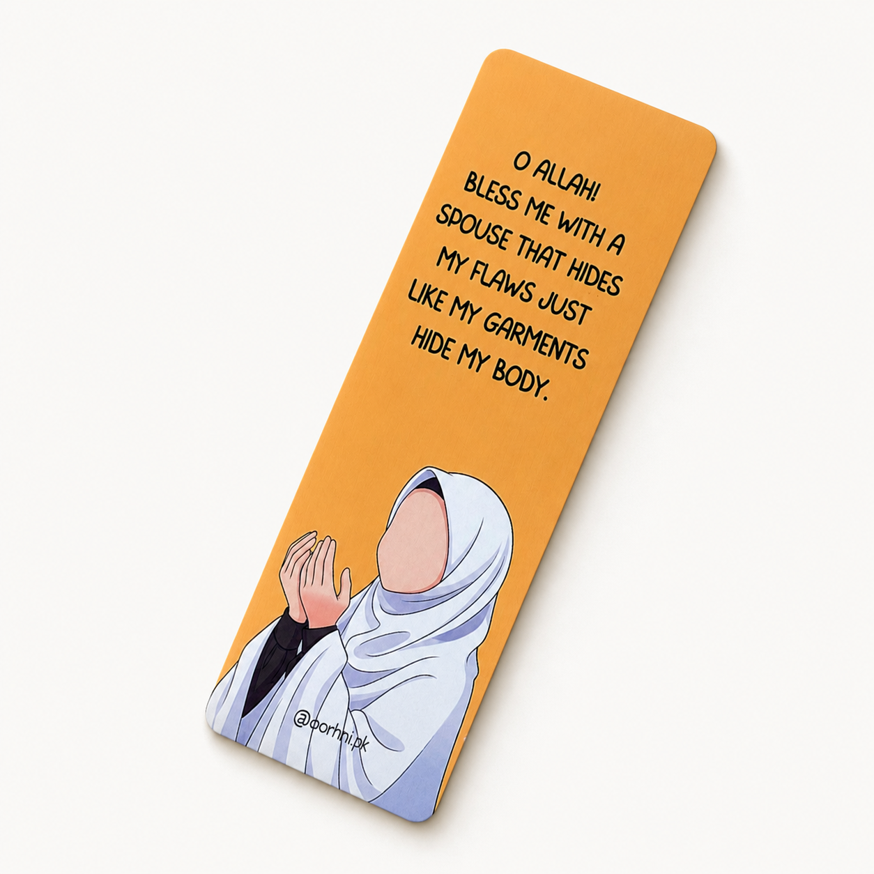 “O Allah, bless me with a spouse” hijabi bookmark by oorhni, styled photo