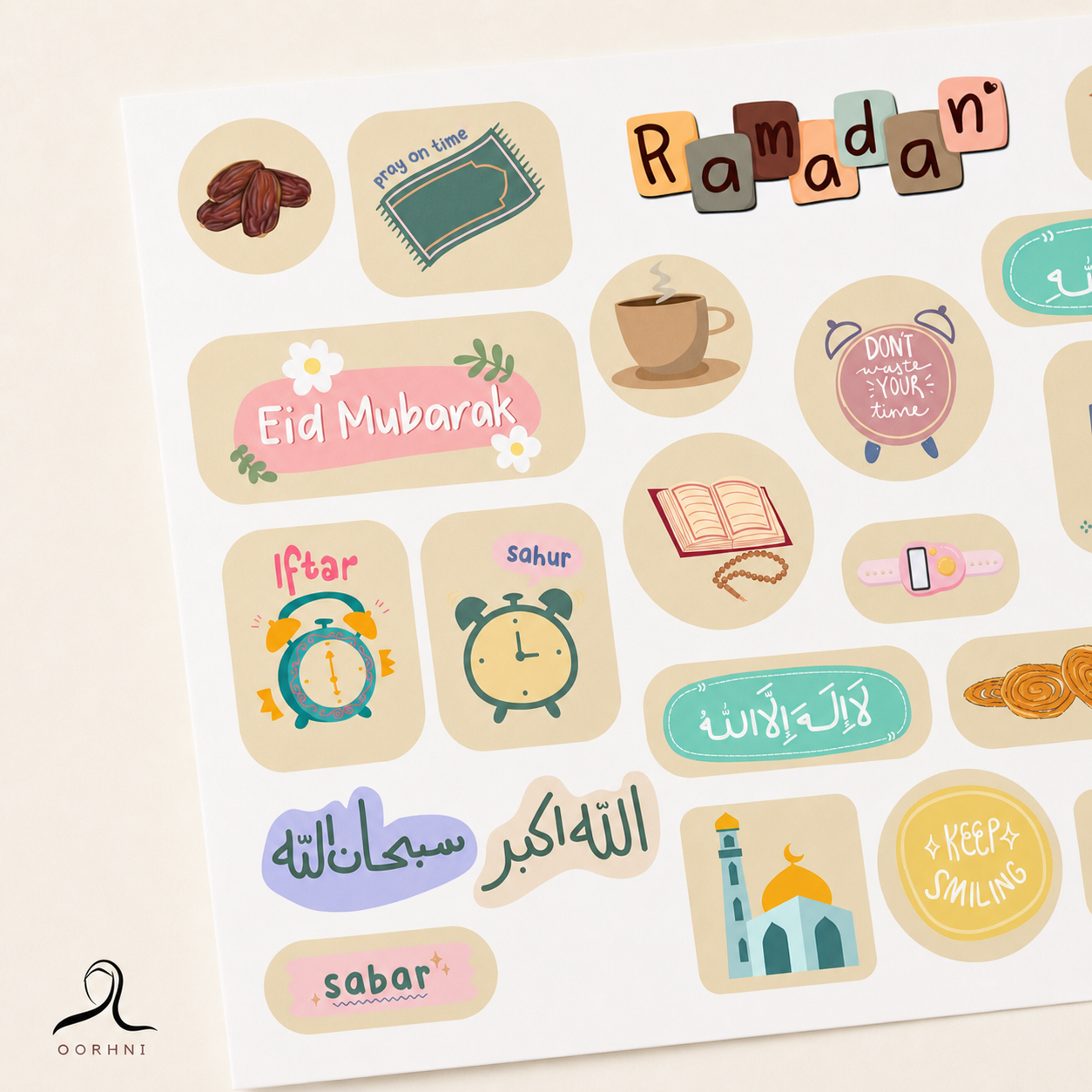 Ramadan sticker sheet by oorhni, full sheet