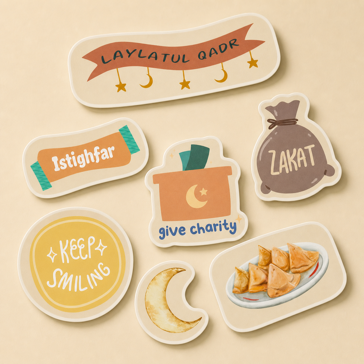 Ramadan sticker sheet by oorhni, Laylatul Qadr and Zakat close-up