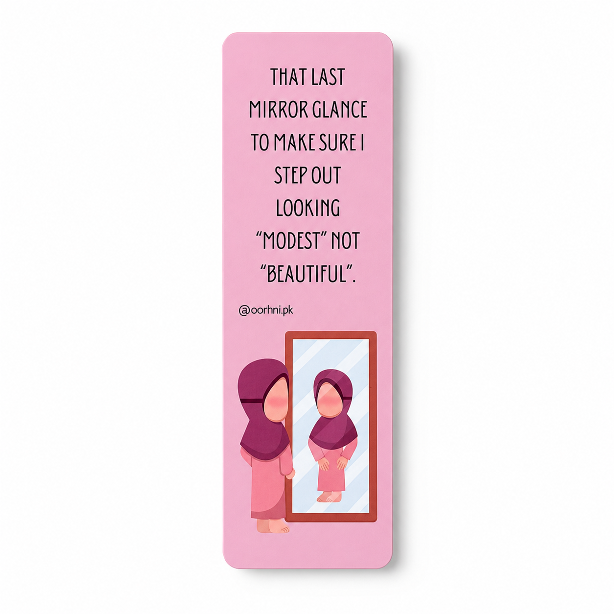 “That last mirror glance” hijabi bookmark by oorhni, front view