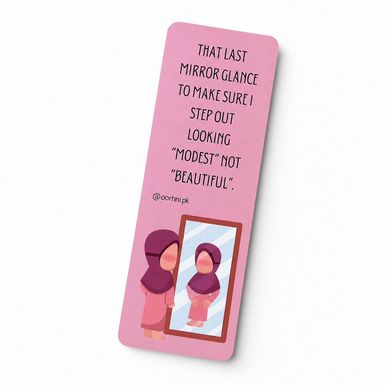 “That last mirror glance” hijabi bookmark by oorhni, styled photo