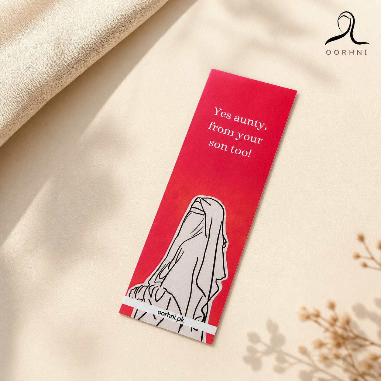“Yes aunty, from your son too” hijabi bookmark by oorhni, styled photo