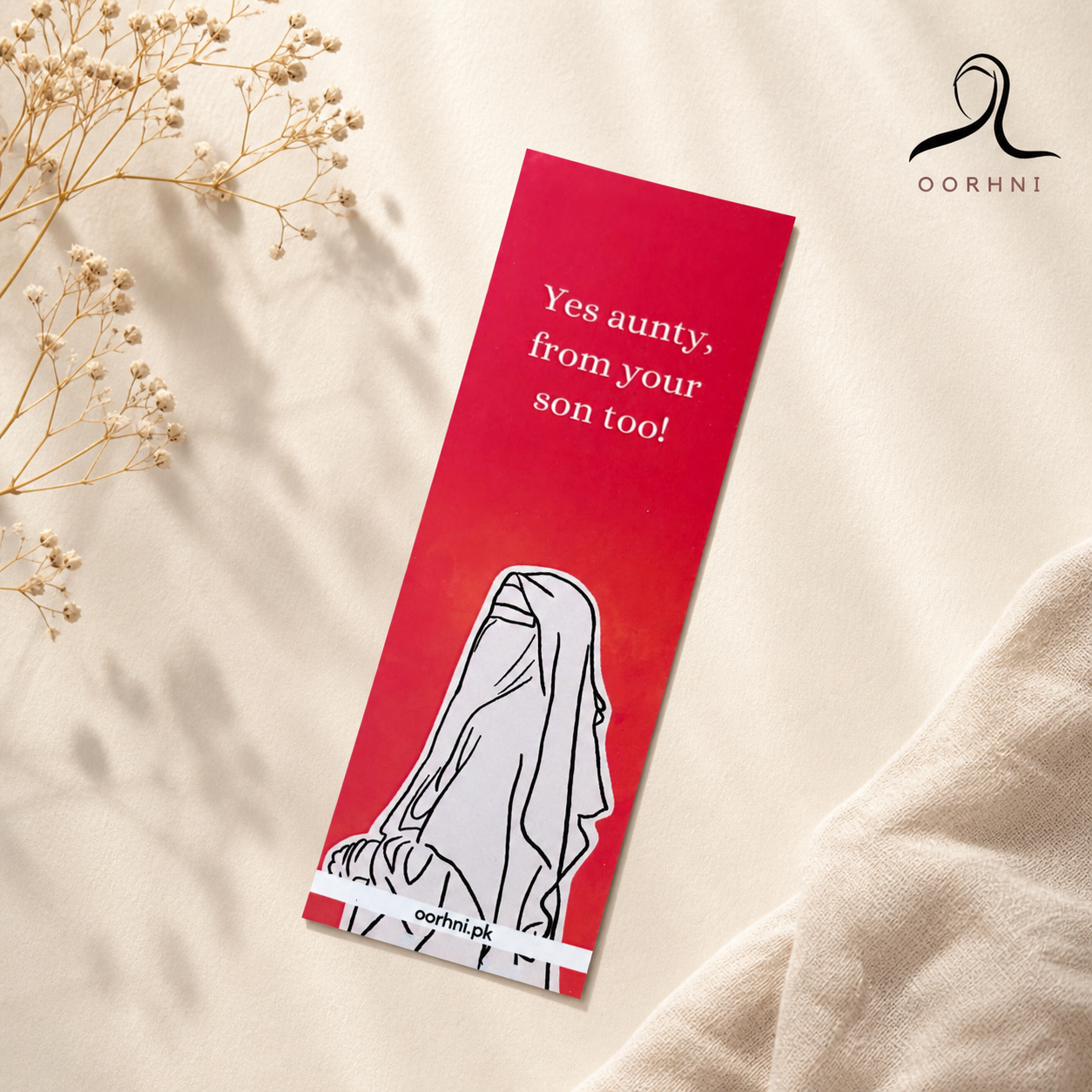 “Yes aunty, from your son too” hijabi bookmark by oorhni, styled photo