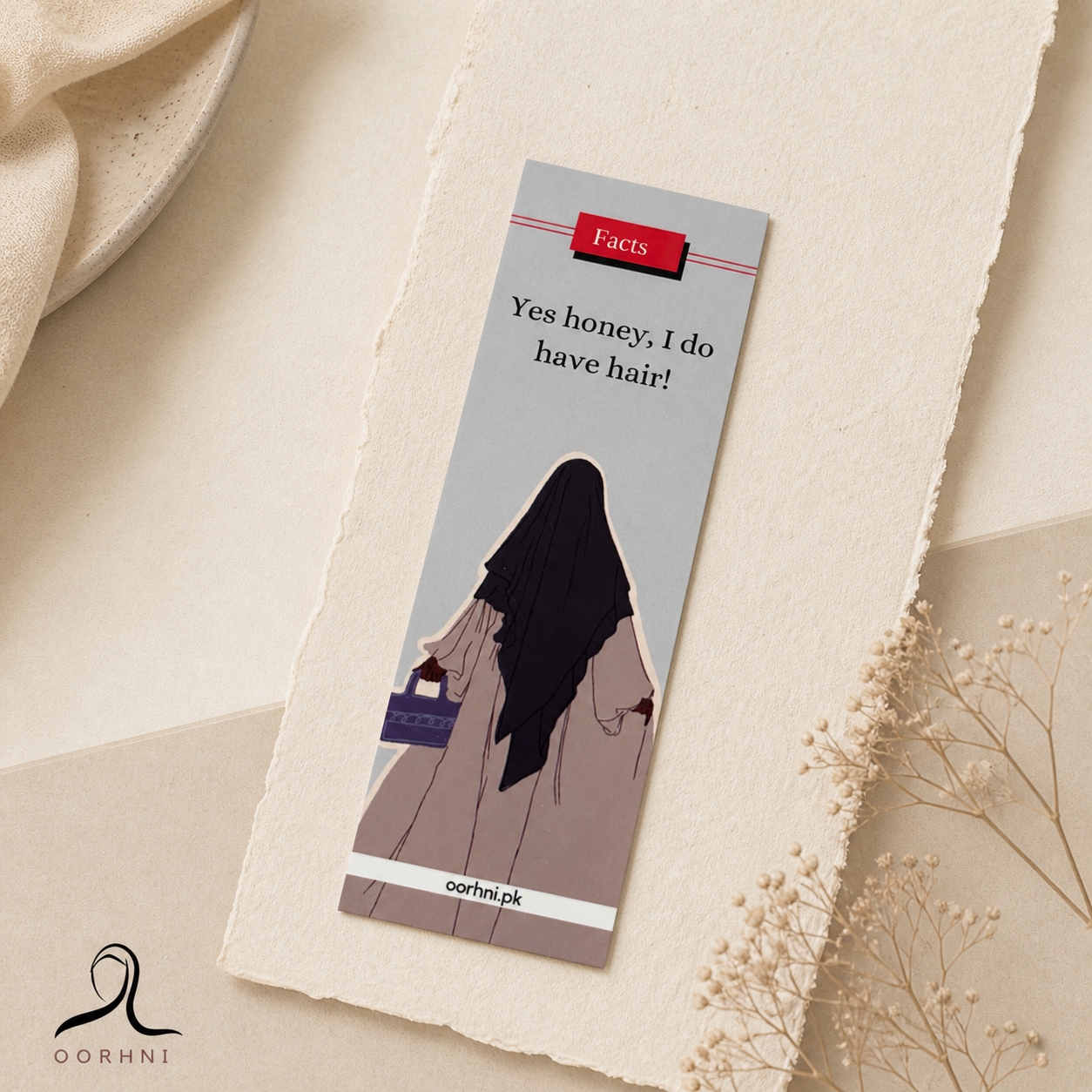 “Yes honey, I do have hair” hijabi bookmark by oorhni, styled photo