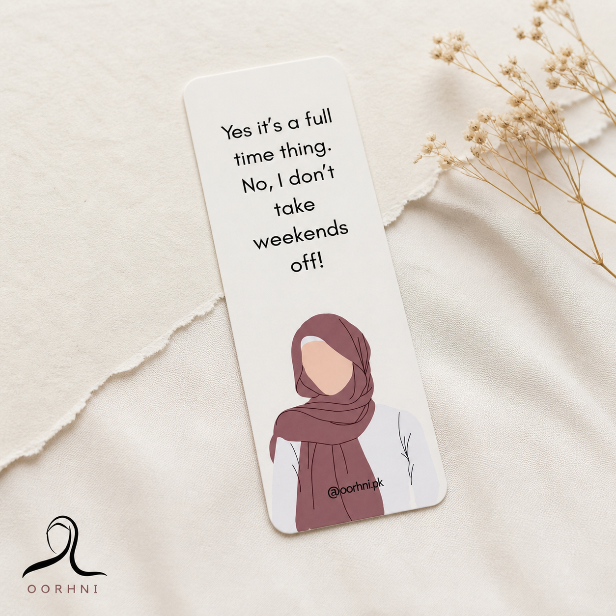 “Yes, it's a full-time thing” hijabi bookmark by oorhni, styled photo