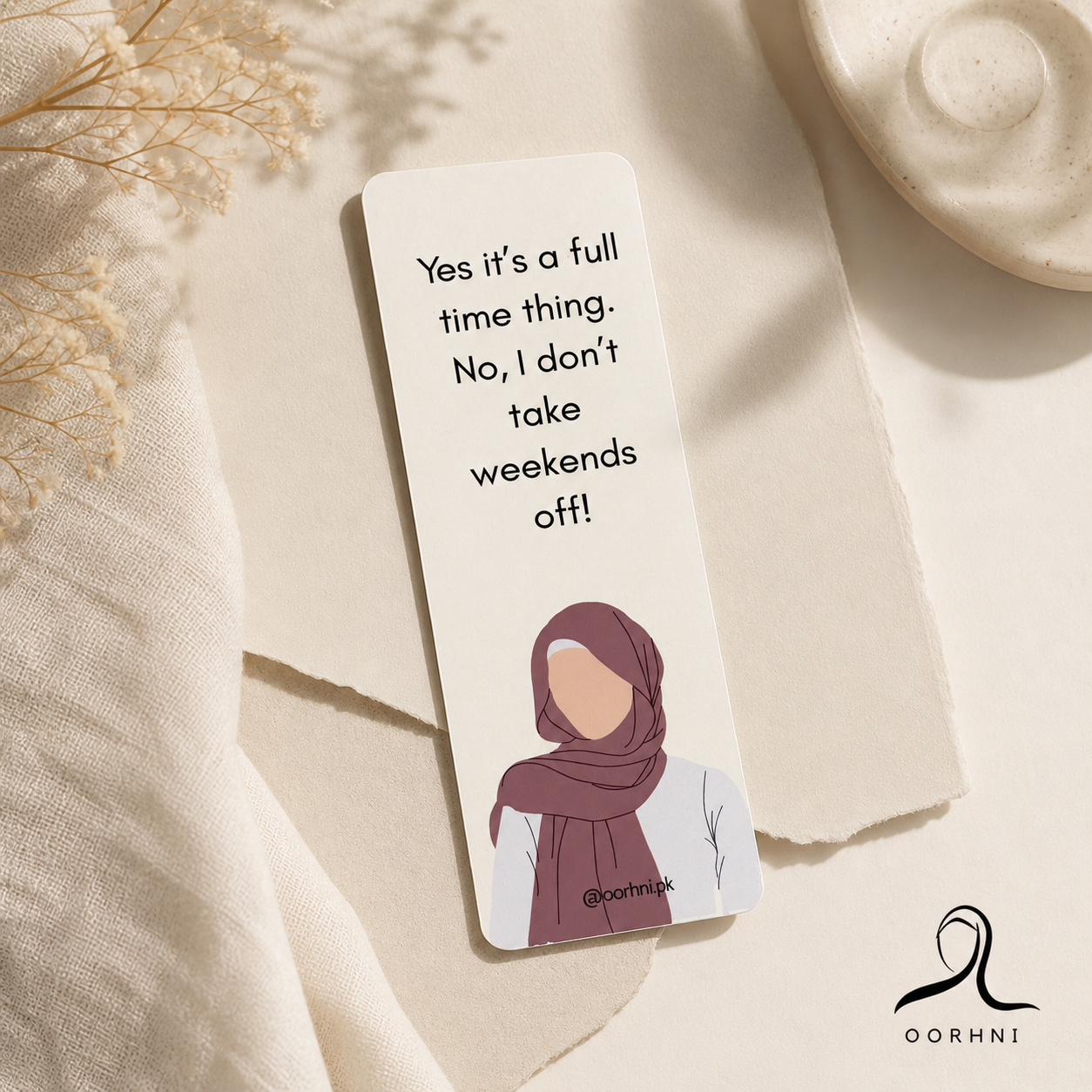 “Yes, it's a full-time thing” hijabi bookmark by oorhni, styled photo